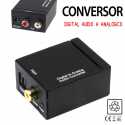 Conversor De Audio Digital Optico A Analogico Coaxial Adaptador RCA Convertidor